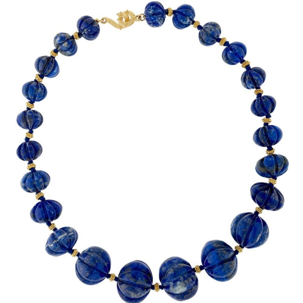 Babylonian Graduated Lapis Bead Necklace